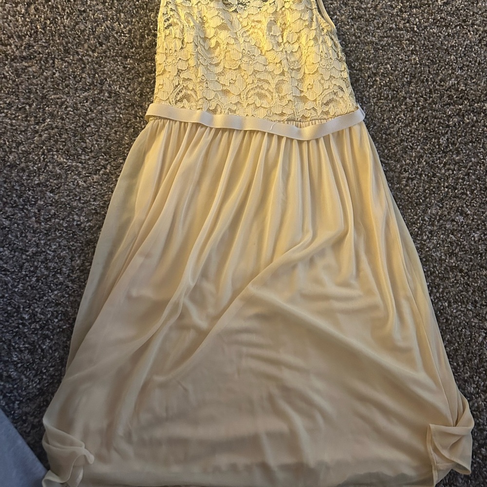 David's Bridal Cream Dress